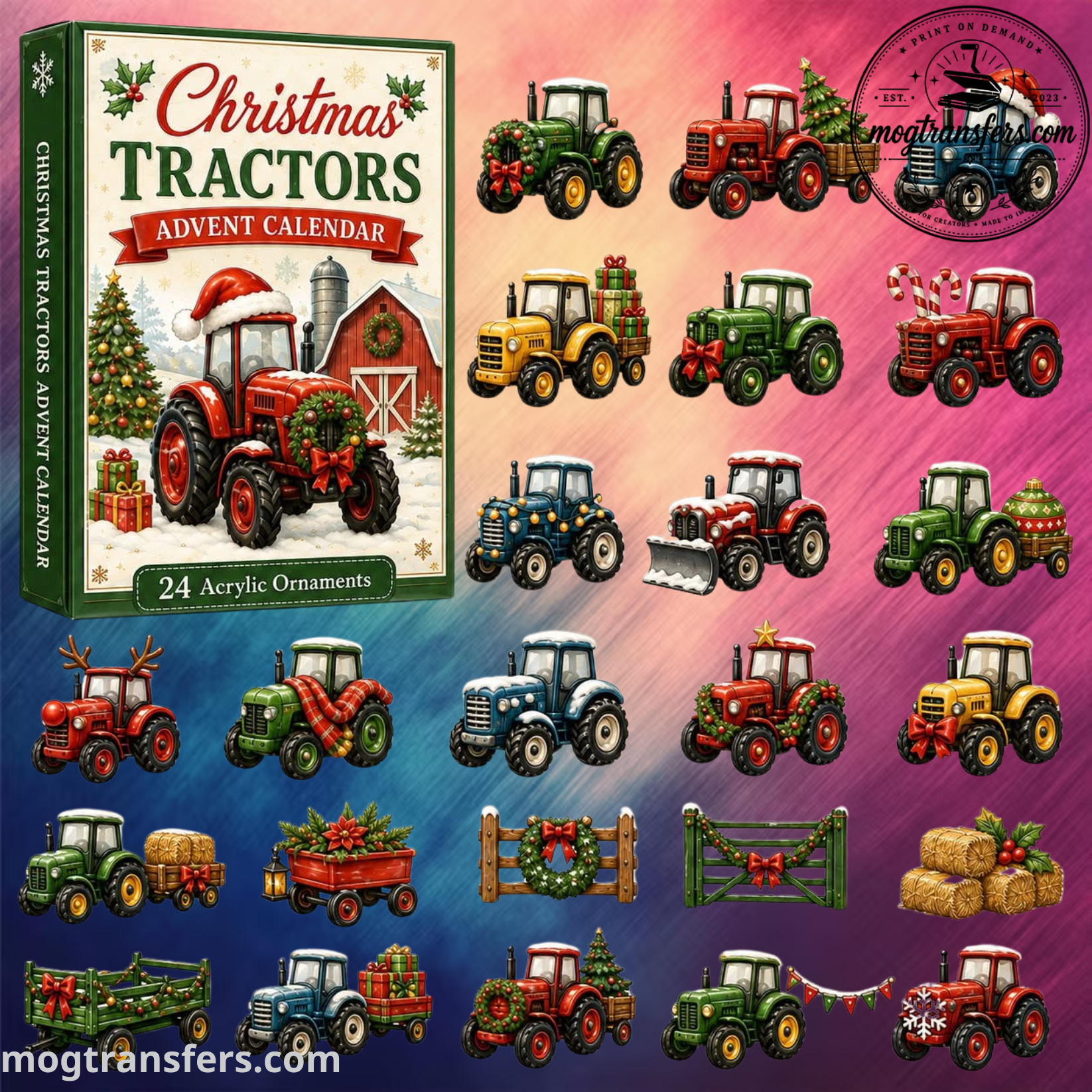 2026 Christmas Tractors Advent Calendar - 24-Day Festive Countdown